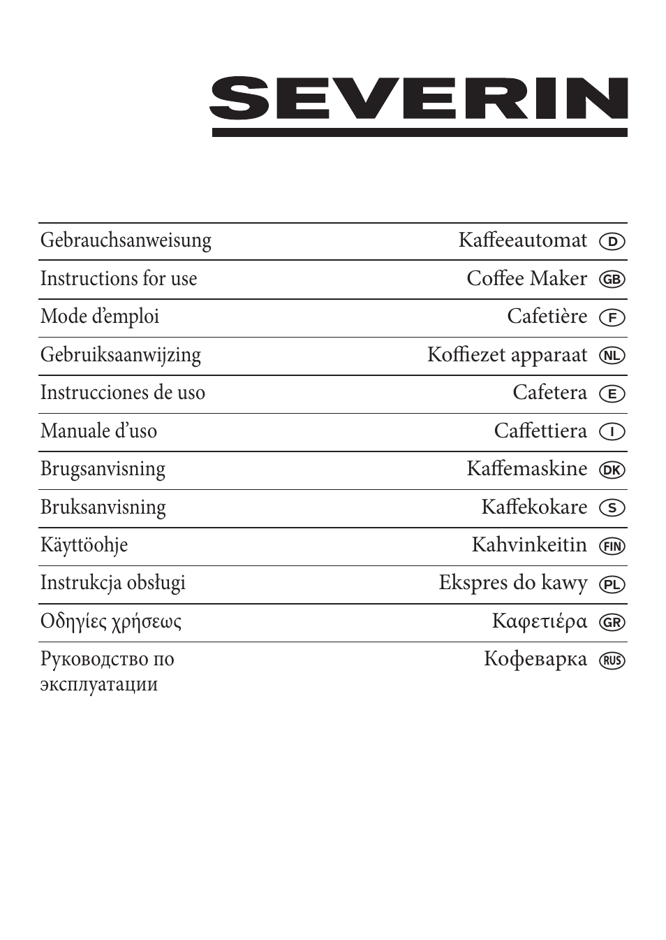 SEVERIN KA 4306 User Manual | 50 pages
