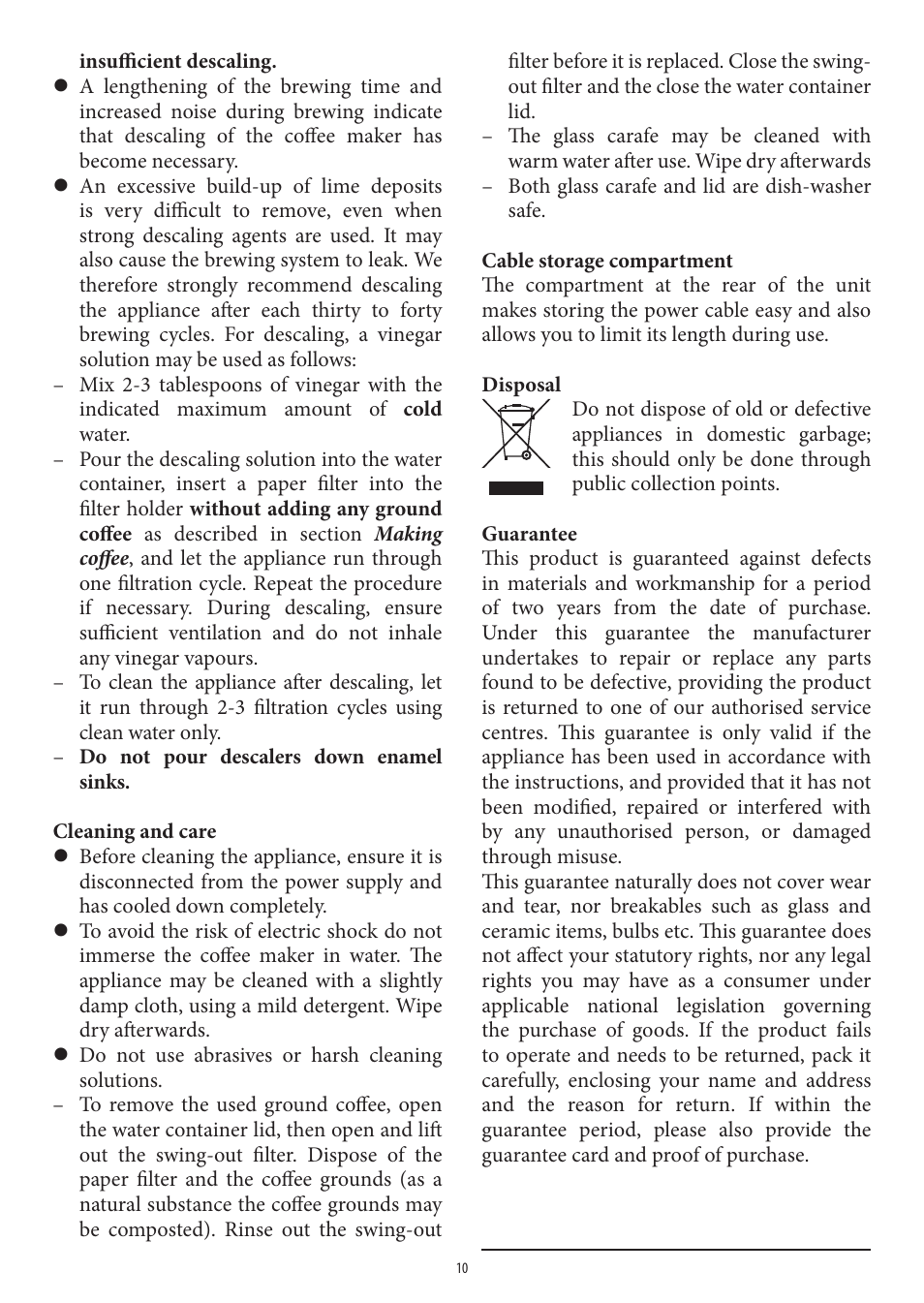 SEVERIN KA 4306 User Manual | Page 10 / 50