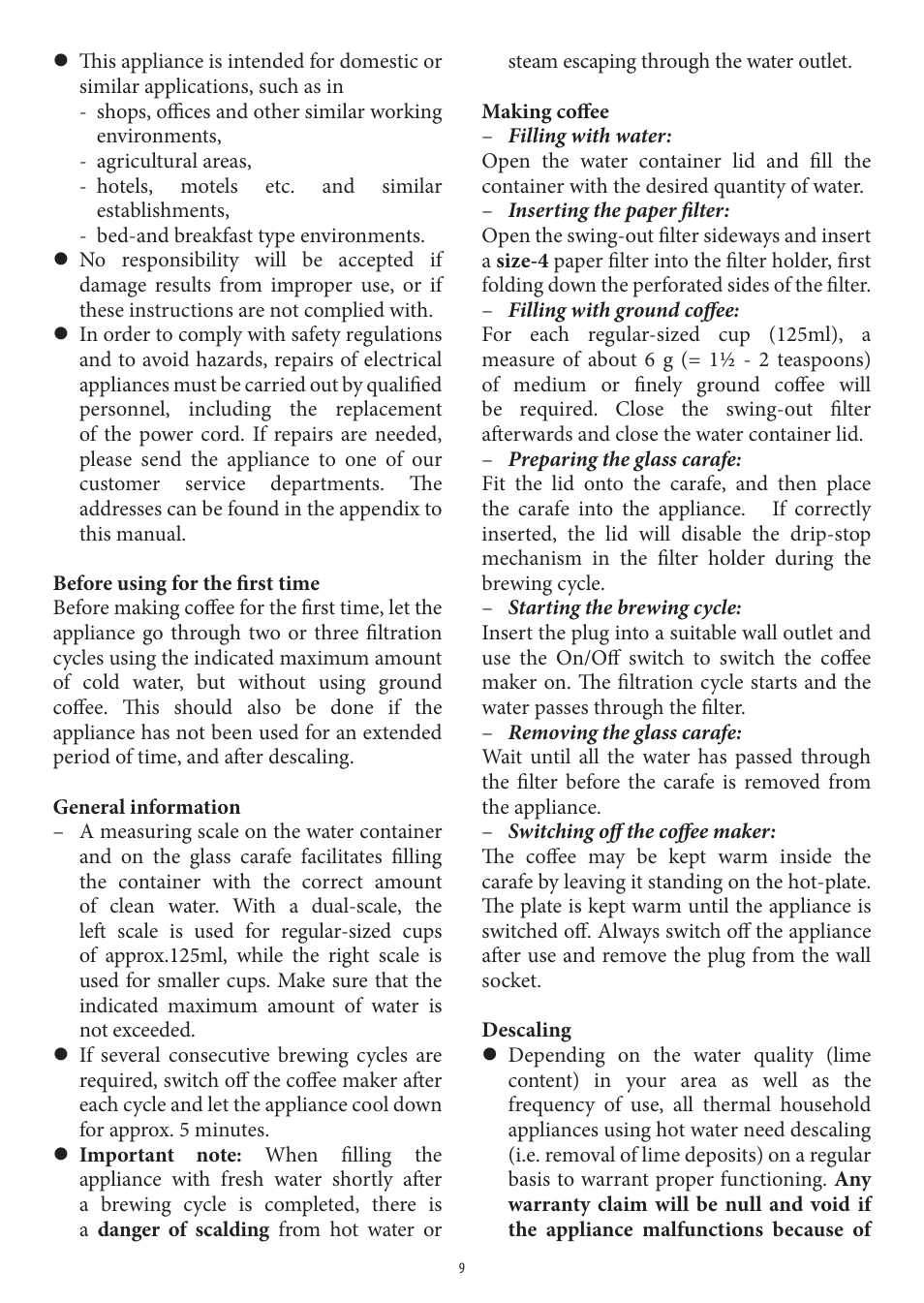 SEVERIN KA 4306 User Manual | Page 9 / 50