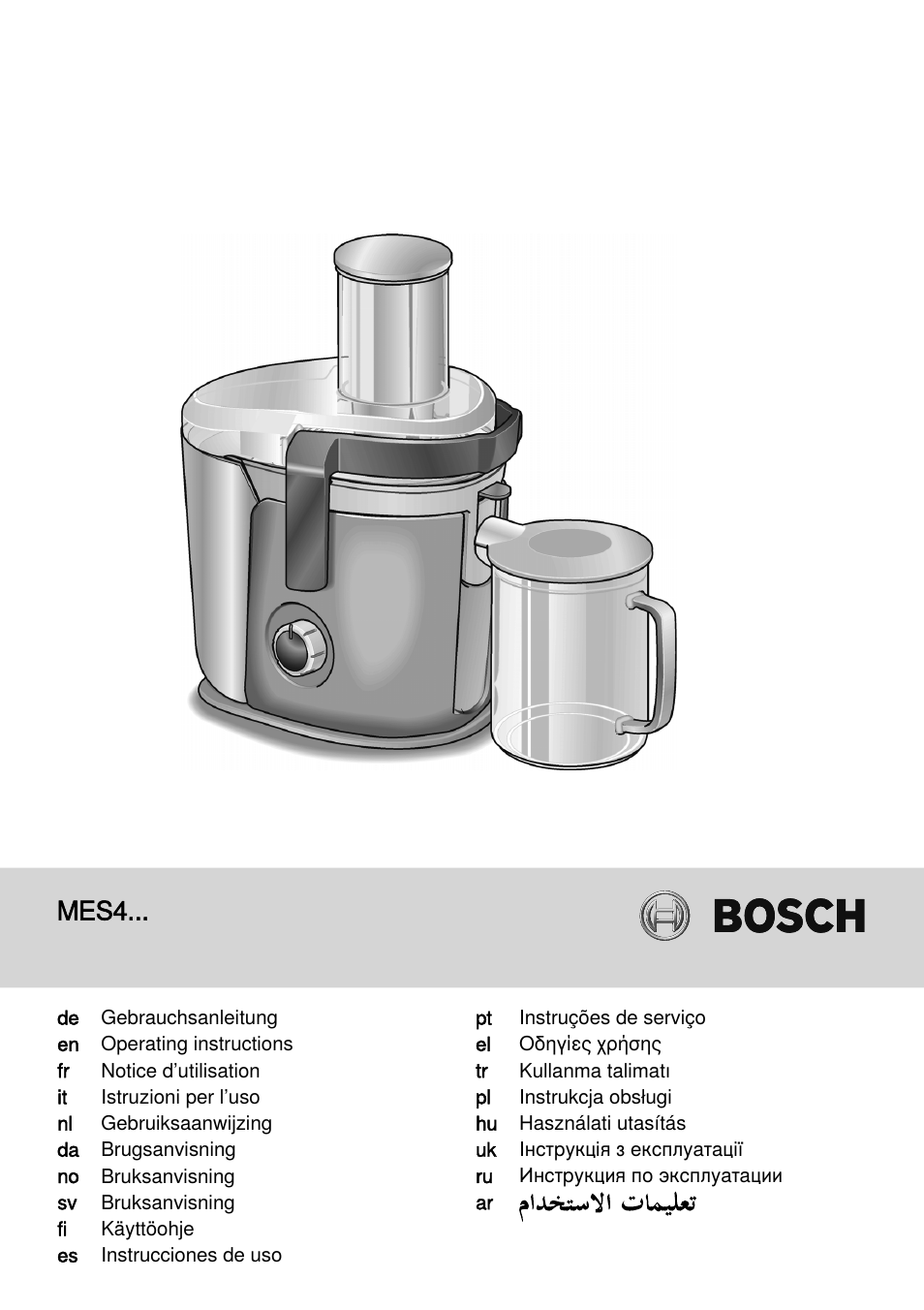 Bosch MES4000 Licuadora. EAN 4242002770048 User Manual | 145 pages