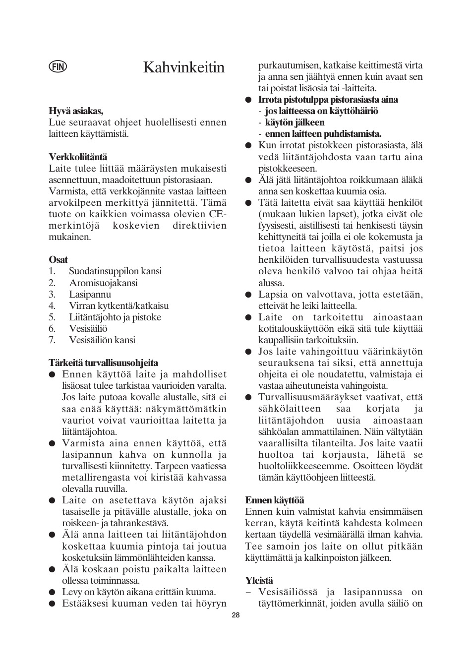 Kahvinkeitin | SEVERIN KA 4055 User Manual | Page 28 / 46