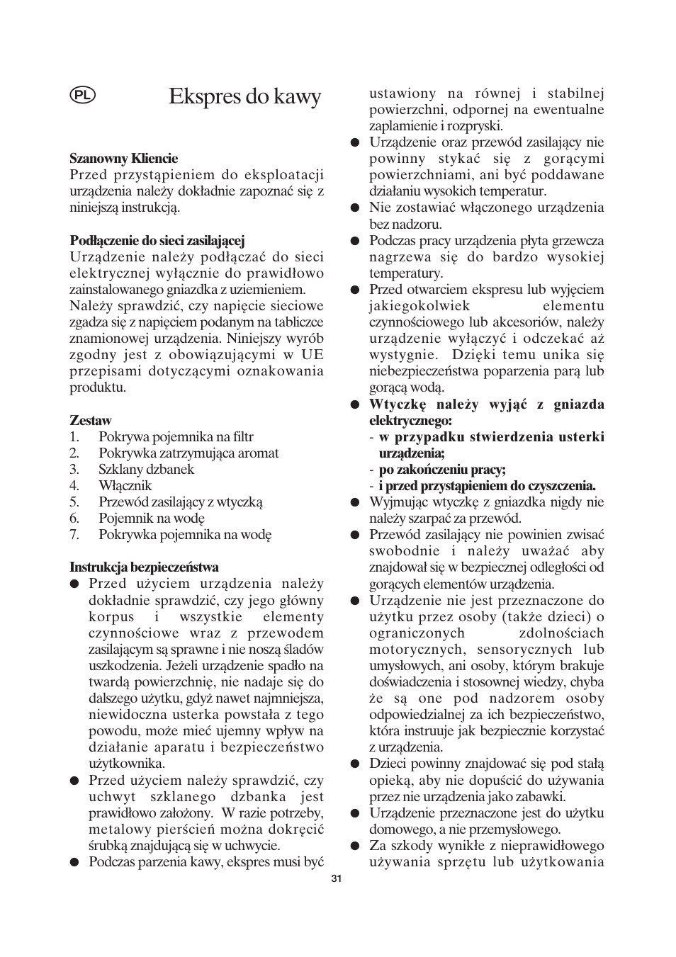 Ekspres do kawy | SEVERIN KA 4055 User Manual | Page 31 / 46