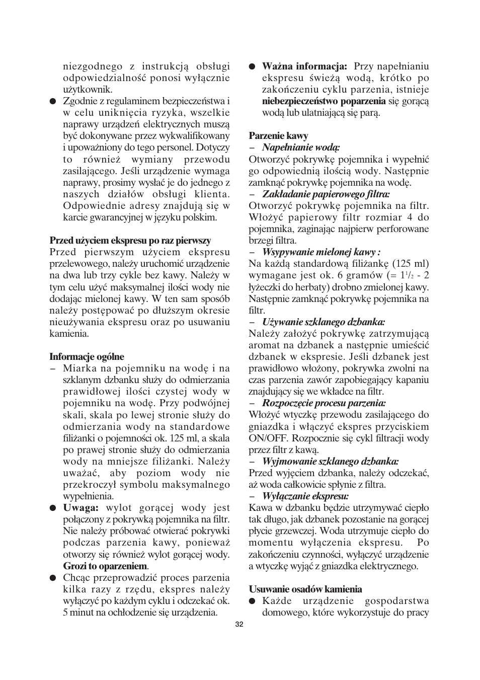 SEVERIN KA 4055 User Manual | Page 32 / 46