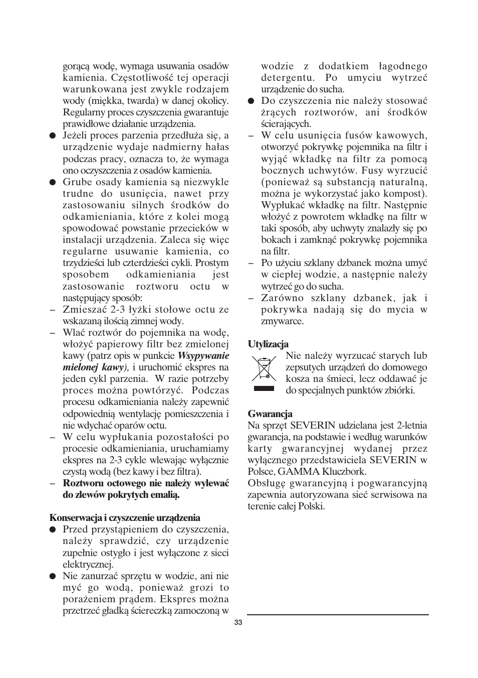 SEVERIN KA 4055 User Manual | Page 33 / 46