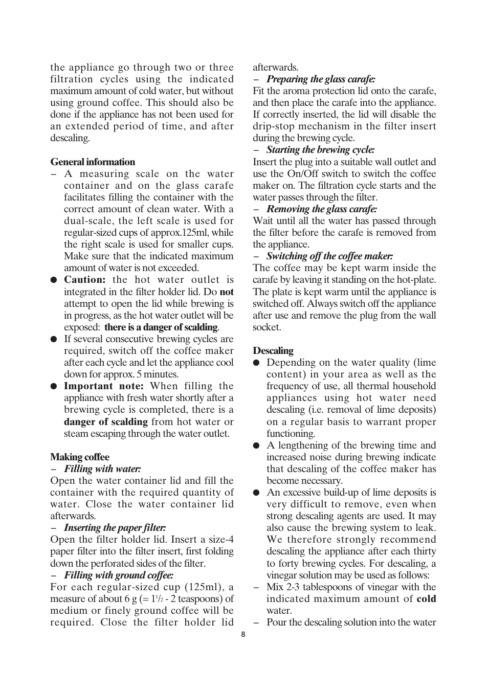 SEVERIN KA 4055 User Manual | Page 8 / 46