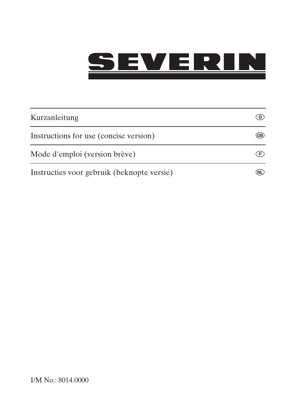 SEVERIN KA 5155 User Manual | 6 pages