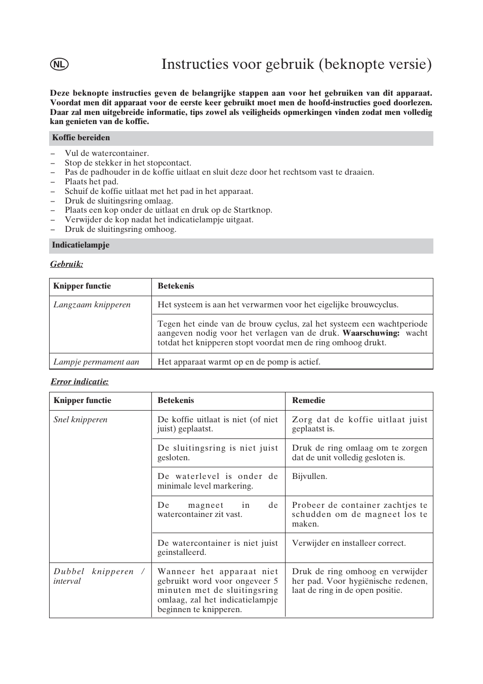 Instructies voor gebruik (beknopte versie) | SEVERIN KA 5155 User Manual | Page 6 / 6