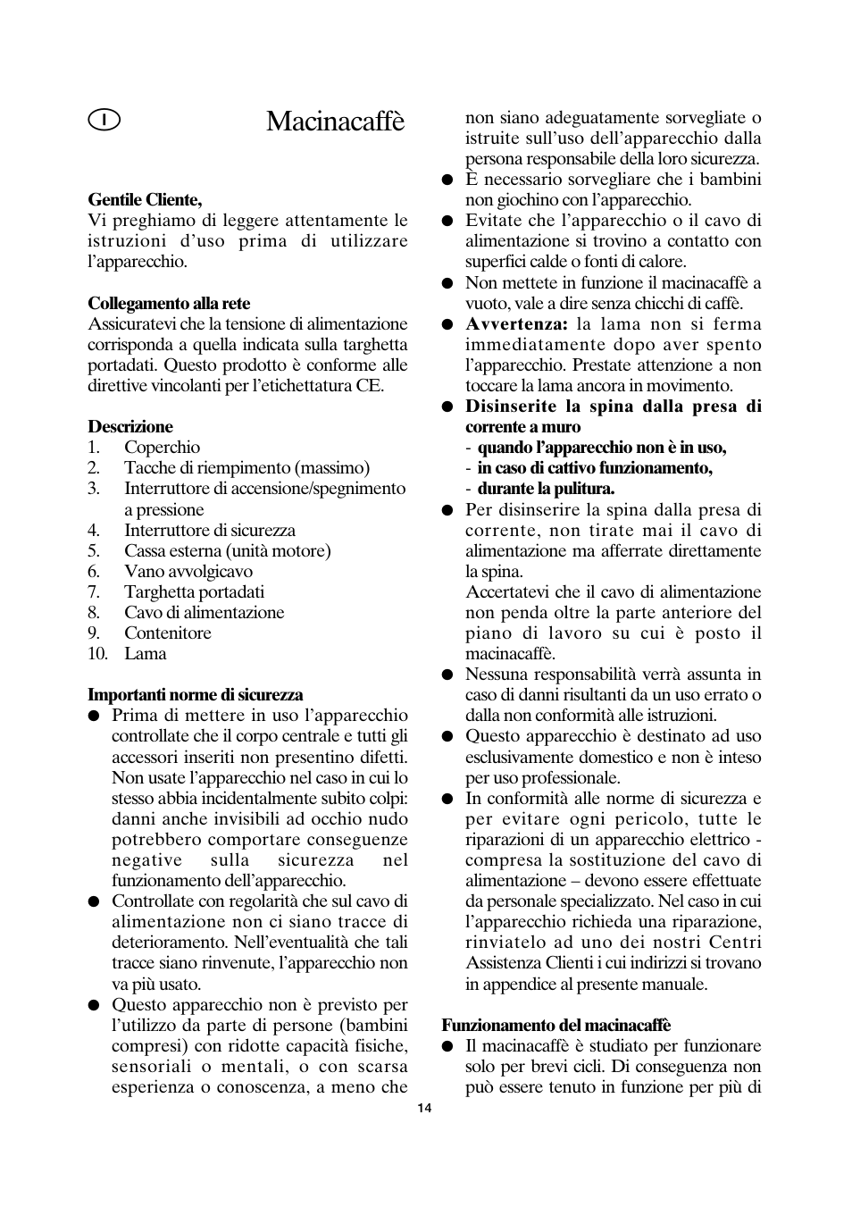 Macinacaffè | SEVERIN KM 3872 User Manual | Page 14 / 34