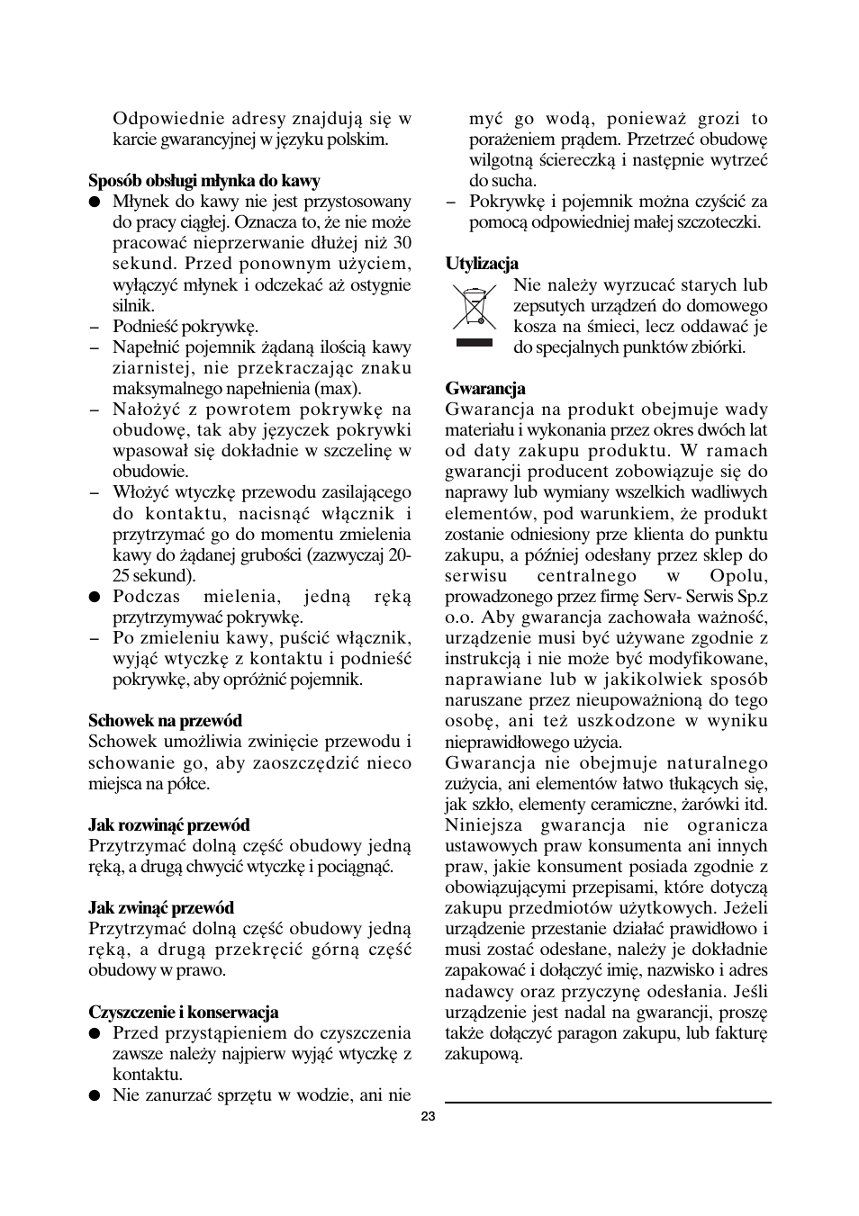 SEVERIN KM 3872 User Manual | Page 23 / 34