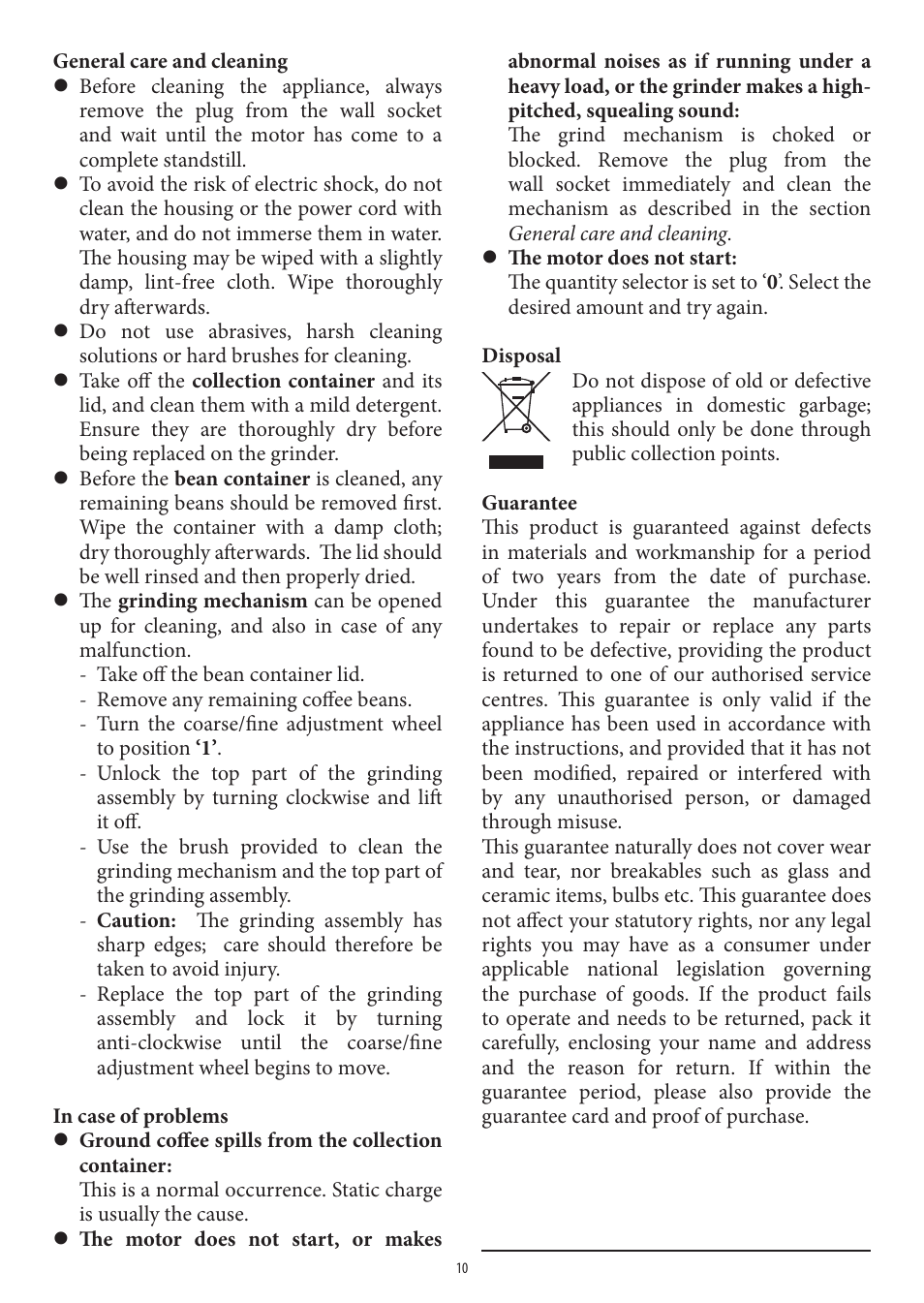 SEVERIN KM 3874 User Manual | Page 10 / 50