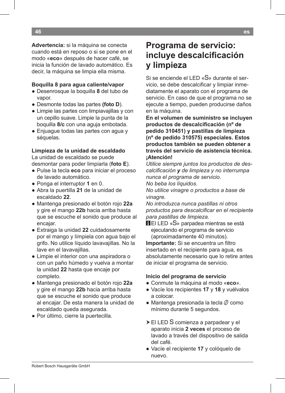 Bosch TCA 5201 User Manual | Page 50 / 100
