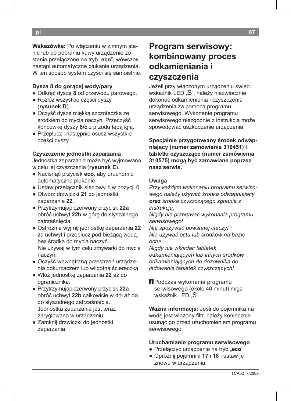 Bosch TCA 5201 User Manual | Page 91 / 100