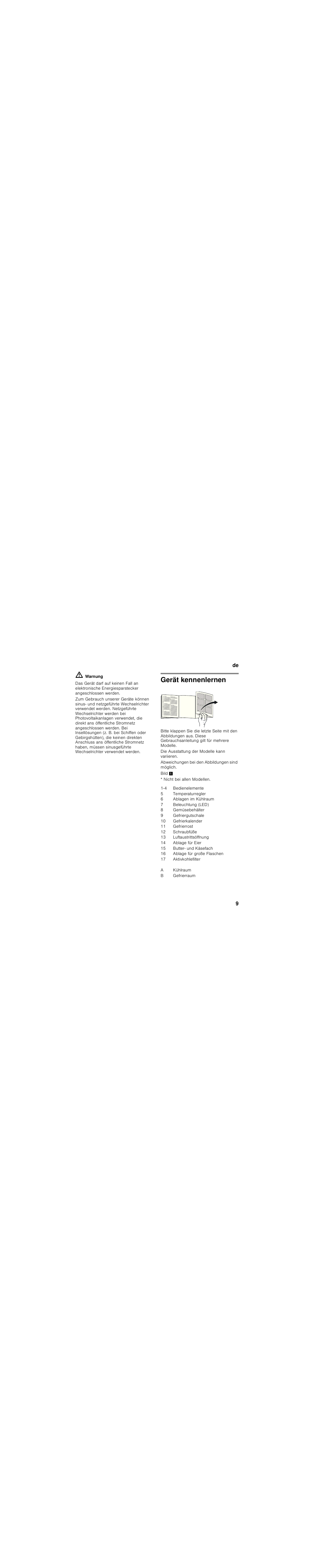 Gerät kennenlernen | Bosch KGN36NL20 Réfrigérateur-congélateur combiné User Manual | Page 9 / 89