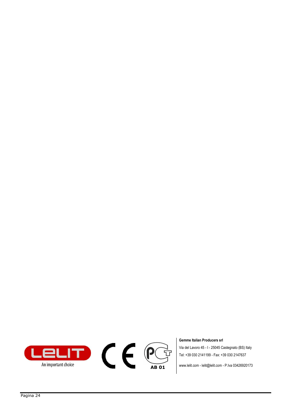 LELIT PL41PLUS User Manual | Page 24 / 24