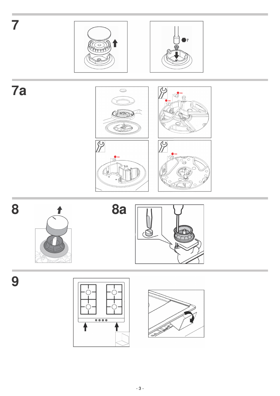 7a 8 8a | Bosch PCP615B80E Piano cottura 60 cm. inox-griglie smalt. acciaio inox User Manual | Page 3 / 25