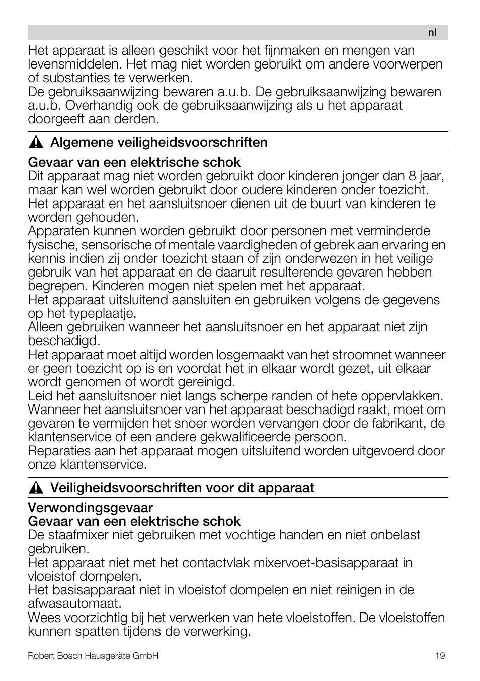 Bosch MSM66110 Mixeur plongeant blanc gris User Manual | Page 19 / 91