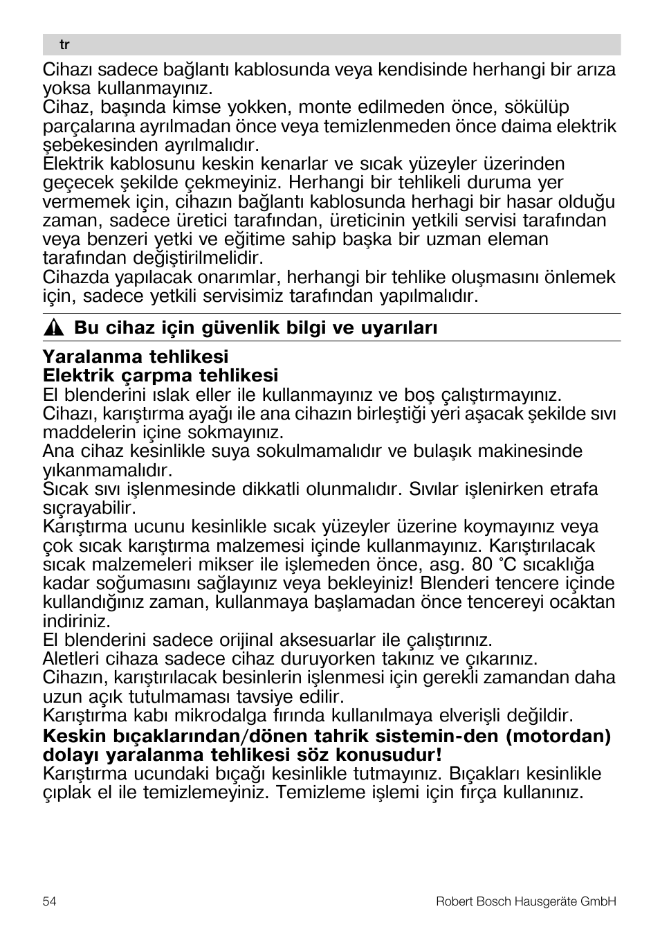 Bosch MSM66110 Mixeur plongeant blanc gris User Manual | Page 54 / 91