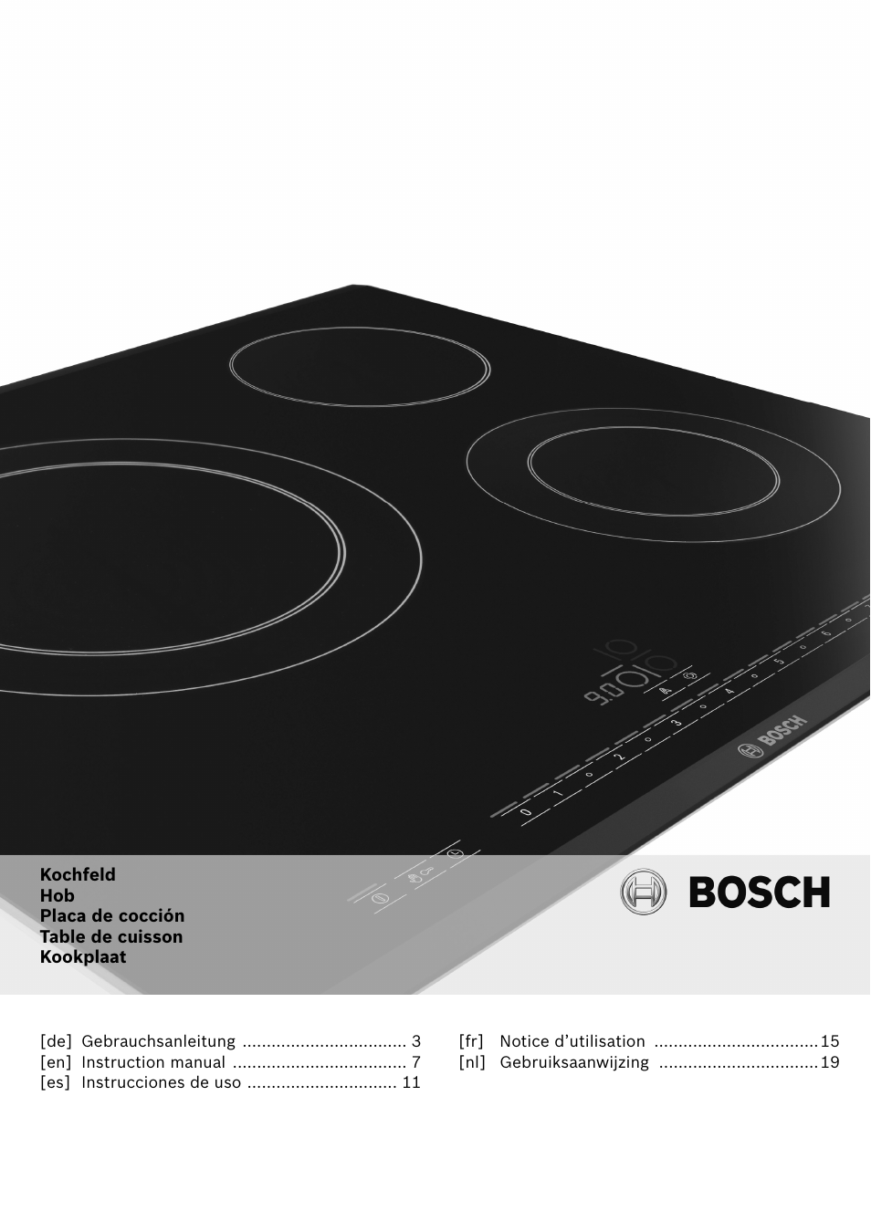 Bosch NCT615C01 Table électrique 60cm User Manual | 23 pages