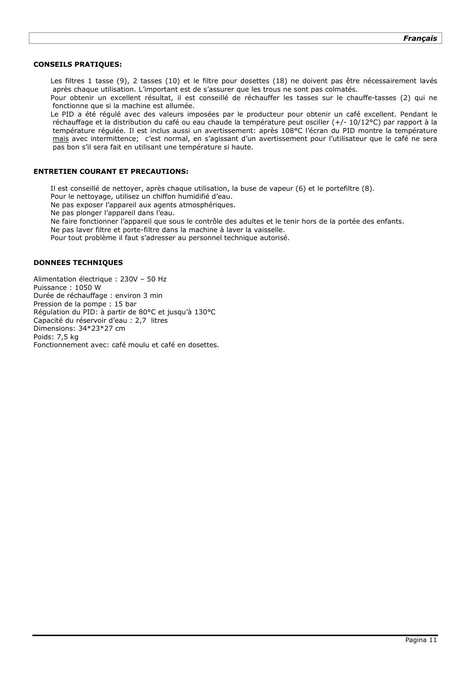 LELIT PL41TEM User Manual | Page 11 / 24