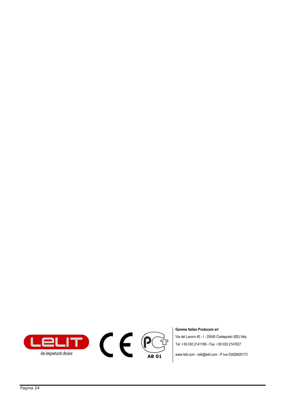 LELIT PL41TEM User Manual | Page 24 / 24