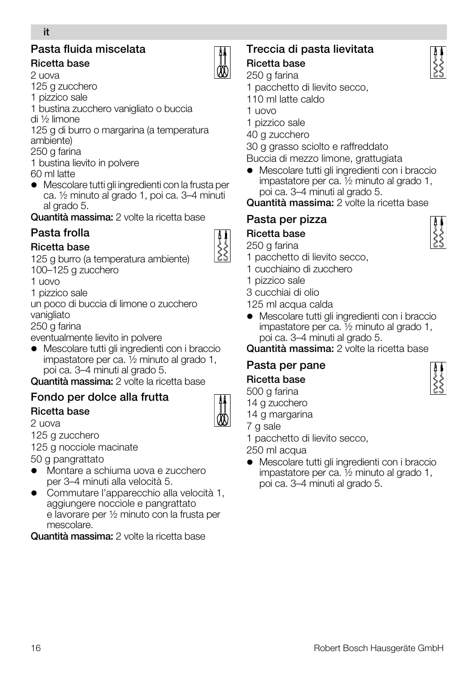 Bosch MFQ4020 Batteur blanc anthracite User Manual | Page 16 / 70