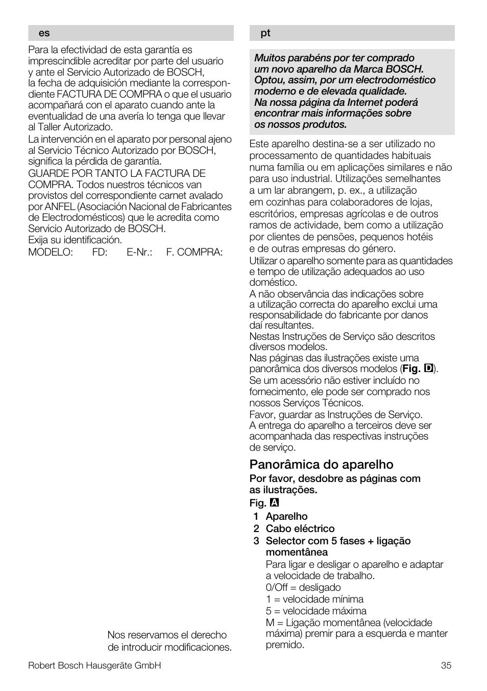 Panorâmica do aparelho | Bosch MFQ4020 Batteur blanc anthracite User Manual | Page 35 / 70