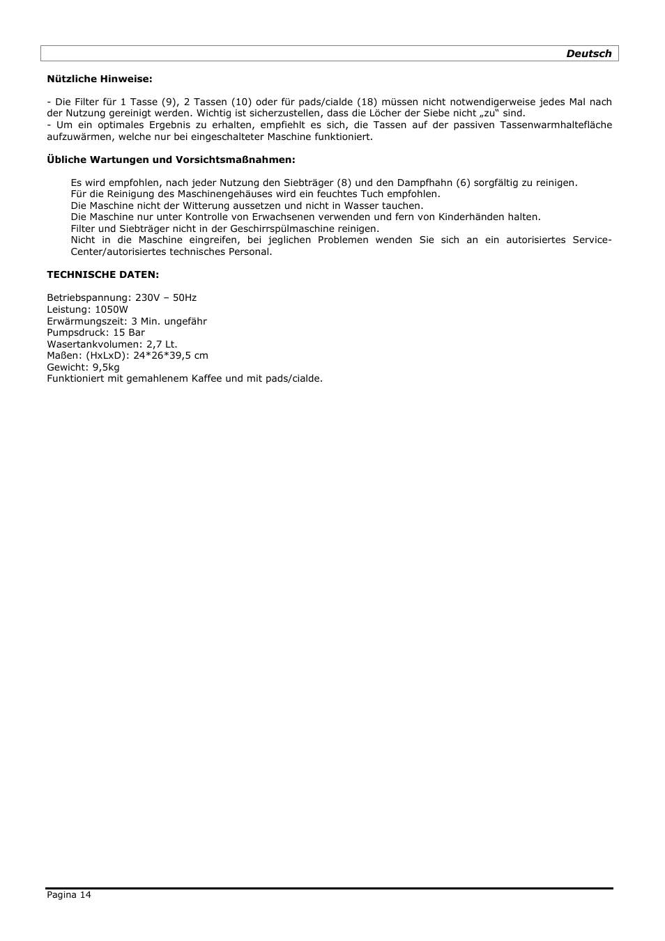 LELIT PL50N User Manual | Page 14 / 24