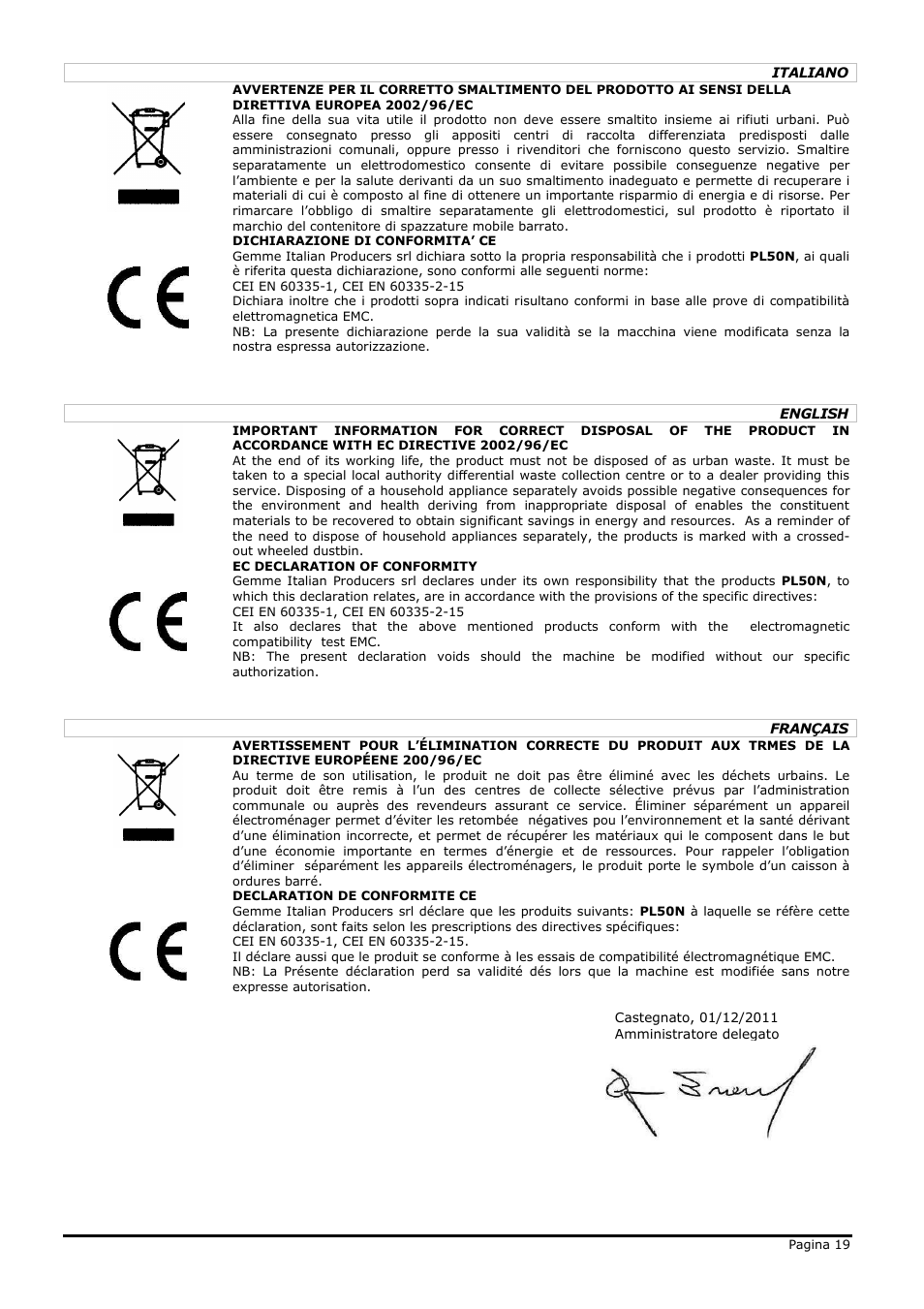 LELIT PL50N User Manual | Page 19 / 24