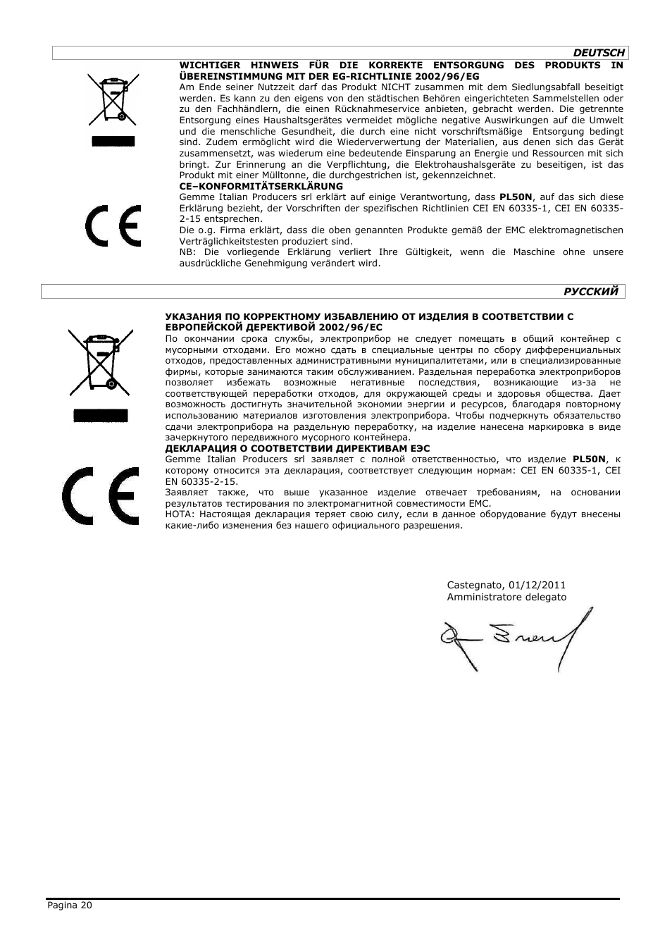 LELIT PL50N User Manual | Page 20 / 24