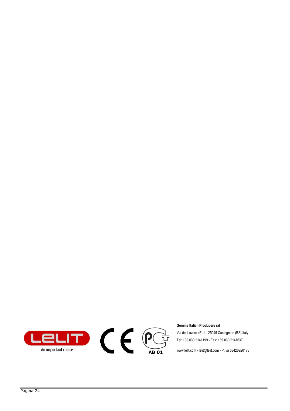 LELIT PL50N User Manual | Page 24 / 24