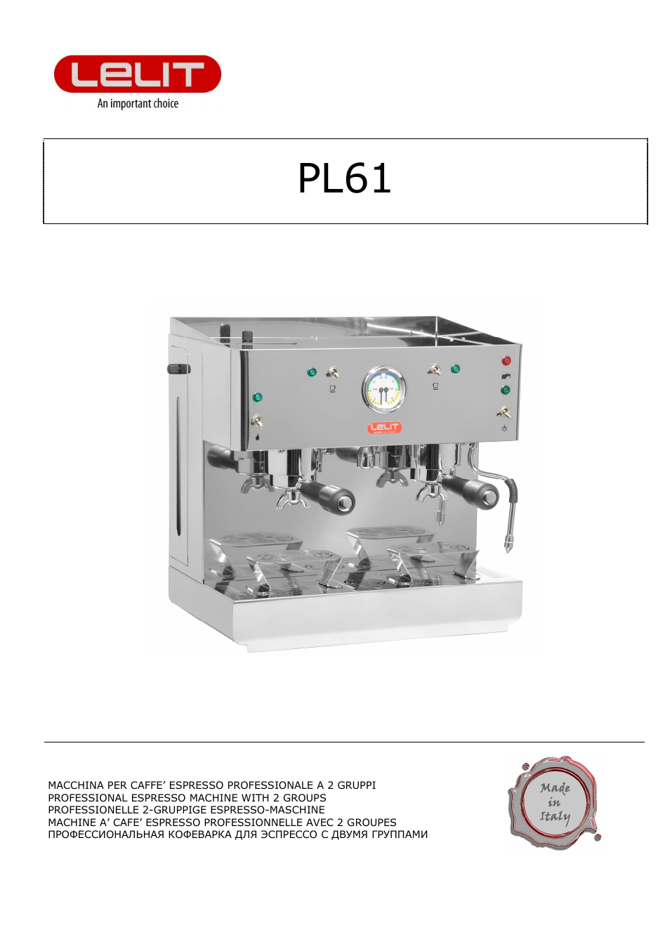 LELIT PL61 User Manual | 20 pages