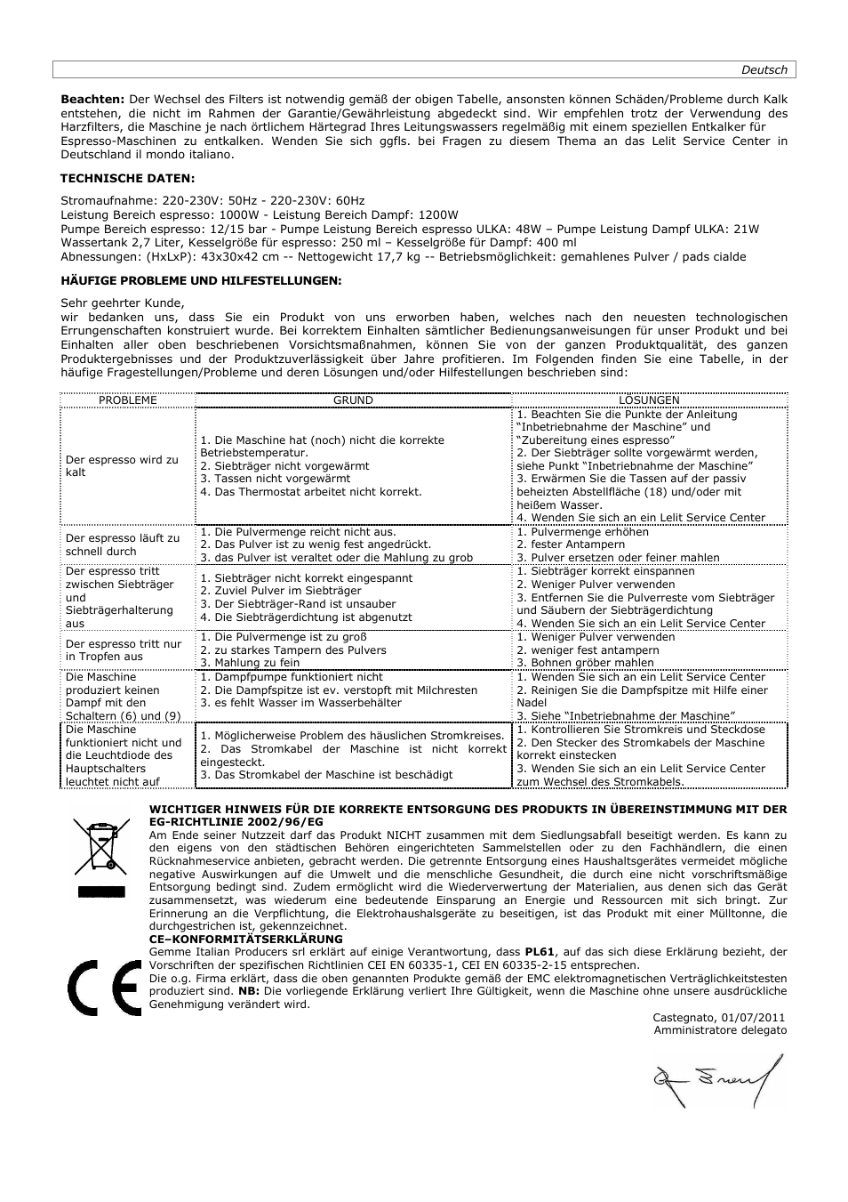 LELIT PL61 User Manual | Page 11 / 20