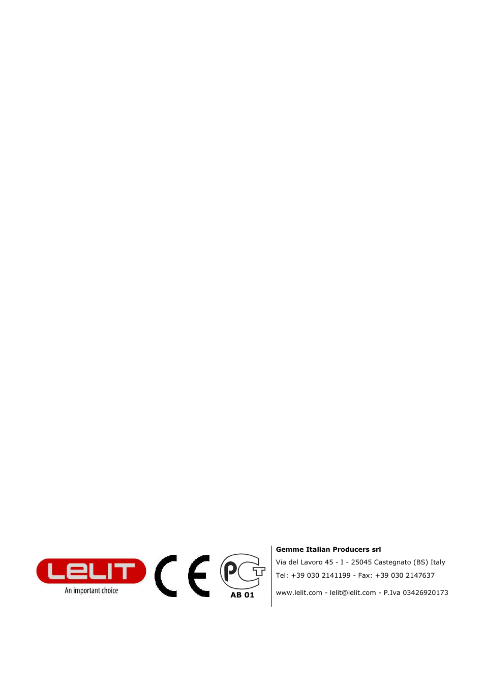 LELIT PL61 User Manual | Page 20 / 20
