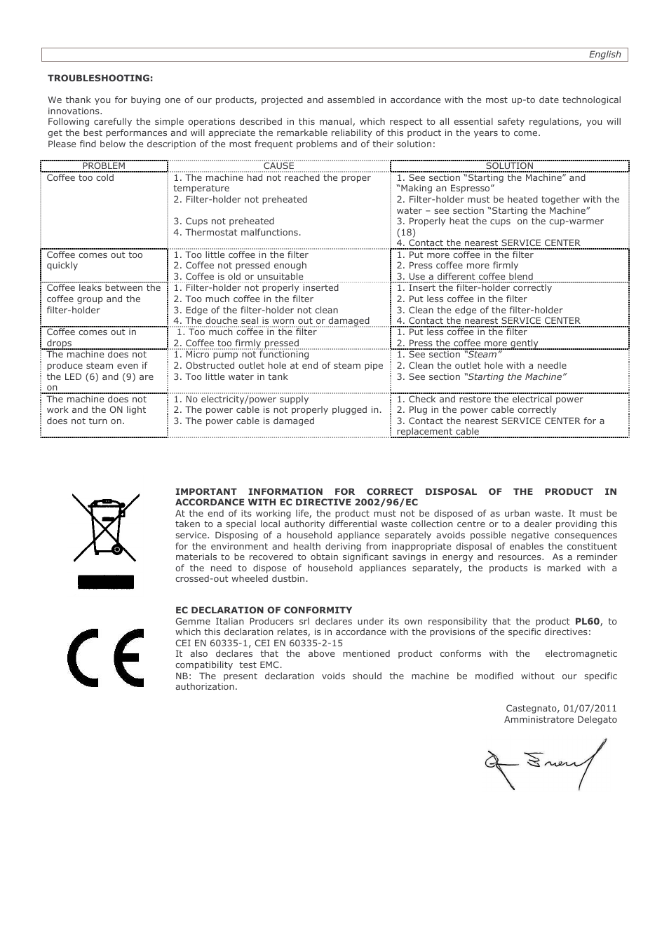 LELIT PL60 User Manual | Page 8 / 12