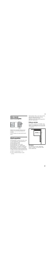 Näin käytät asennusohjetta, Sijoituspaikka, Etäisyys seinään | Bosch KGN36NL20 Réfrigérateur-congélateur combiné User Manual | Page 21 / 46