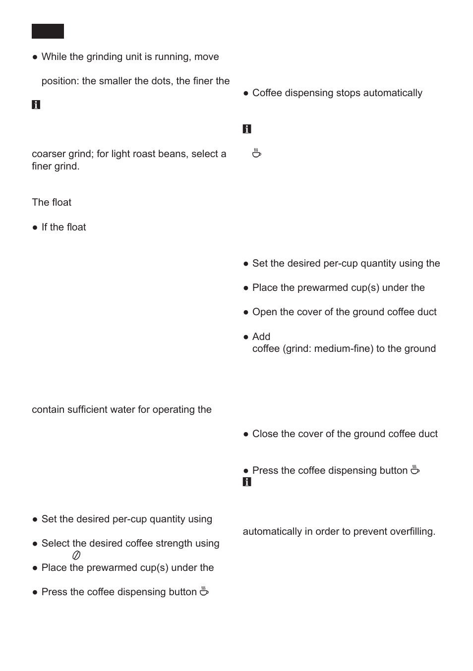 Preparation, Using coffee beans, Using ground espresso/ coffee powder | Siemens TK 54001 User Manual | Page 18 / 93