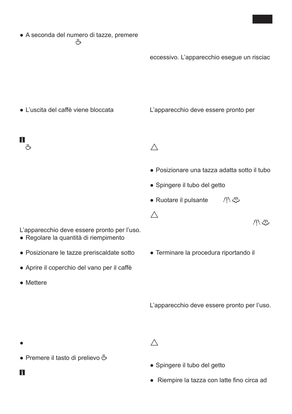 Preparazione dell’acqua calda, Vapore per la schiumatura del latte | Siemens TK 54001 User Manual | Page 37 / 93