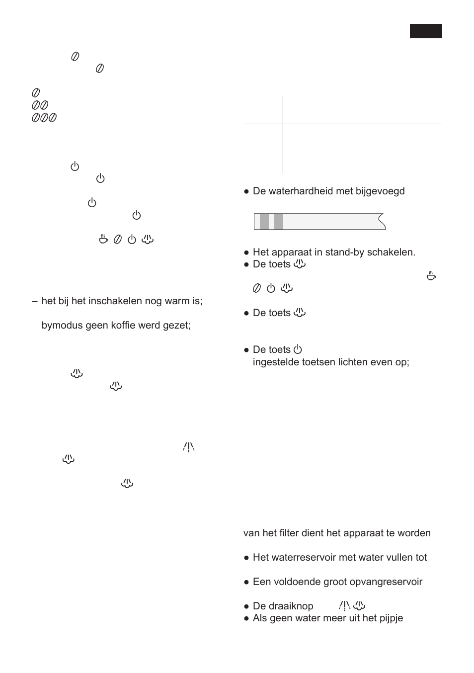 Instellingen en visuele indicaties | Siemens TK 54001 User Manual | Page 45 / 93