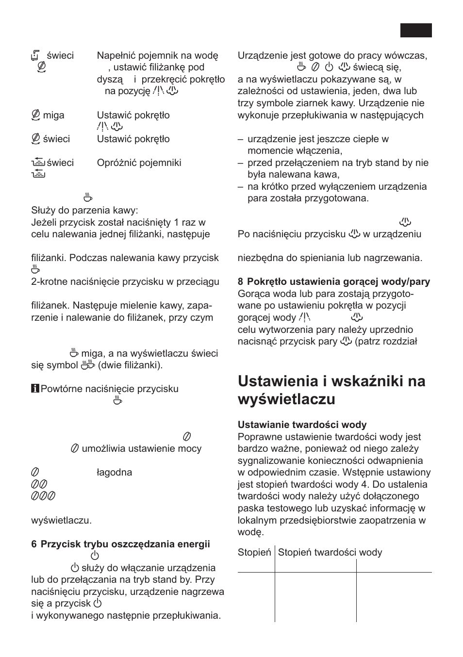 Ustawienia i wskaźniki na wyświetlaczu | Siemens TK 54001 User Manual | Page 73 / 93