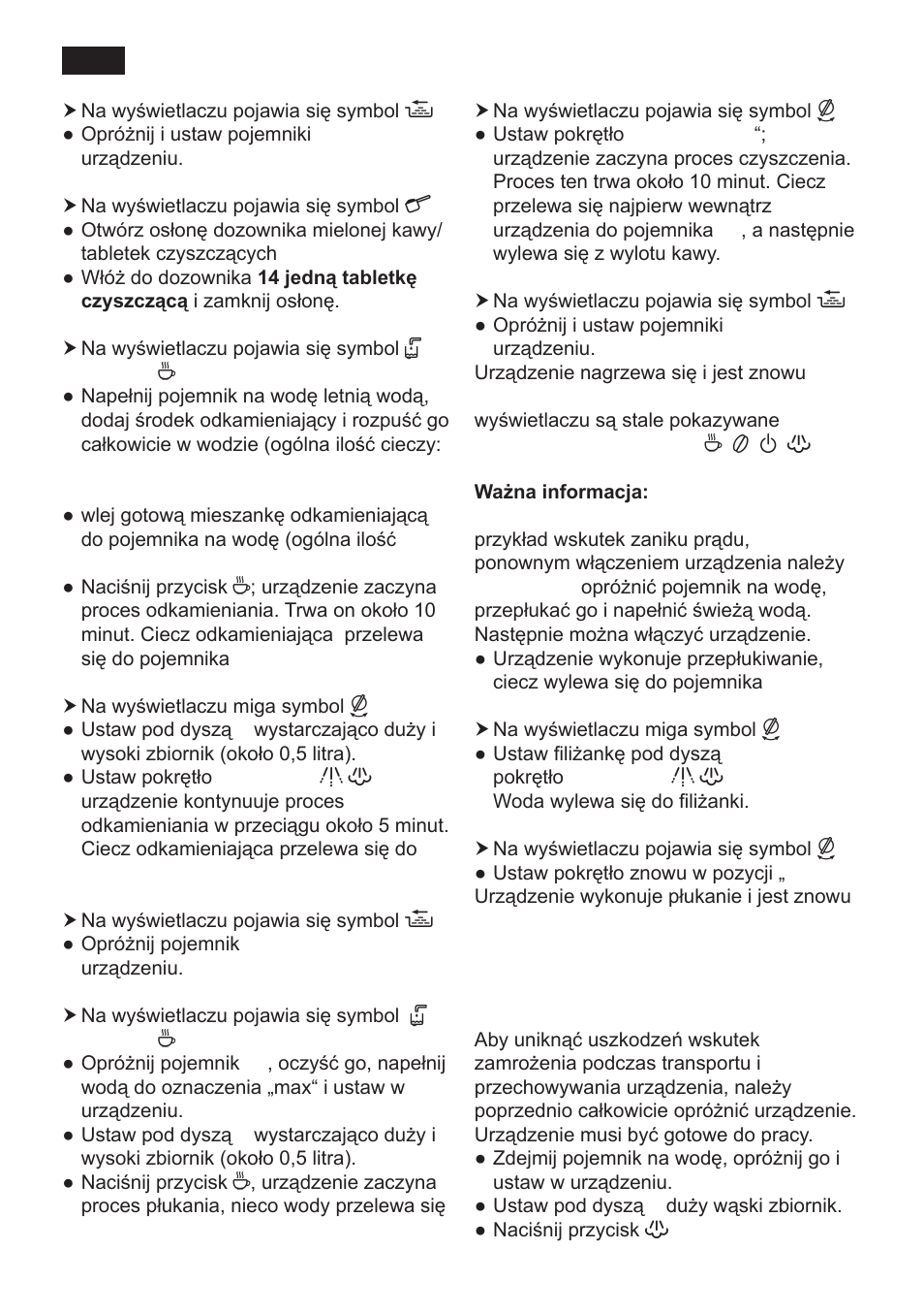 Ochrona przed mrozem | Siemens TK 54001 User Manual | Page 78 / 93