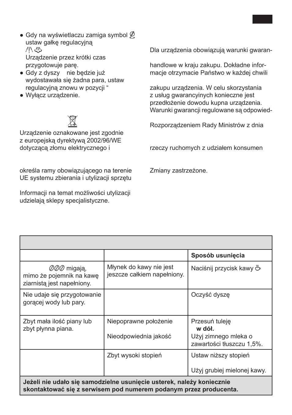 Utylizacja, Gwarancja, Samodzielne usuwanie drobnych usterek | Siemens TK 54001 User Manual | Page 79 / 93