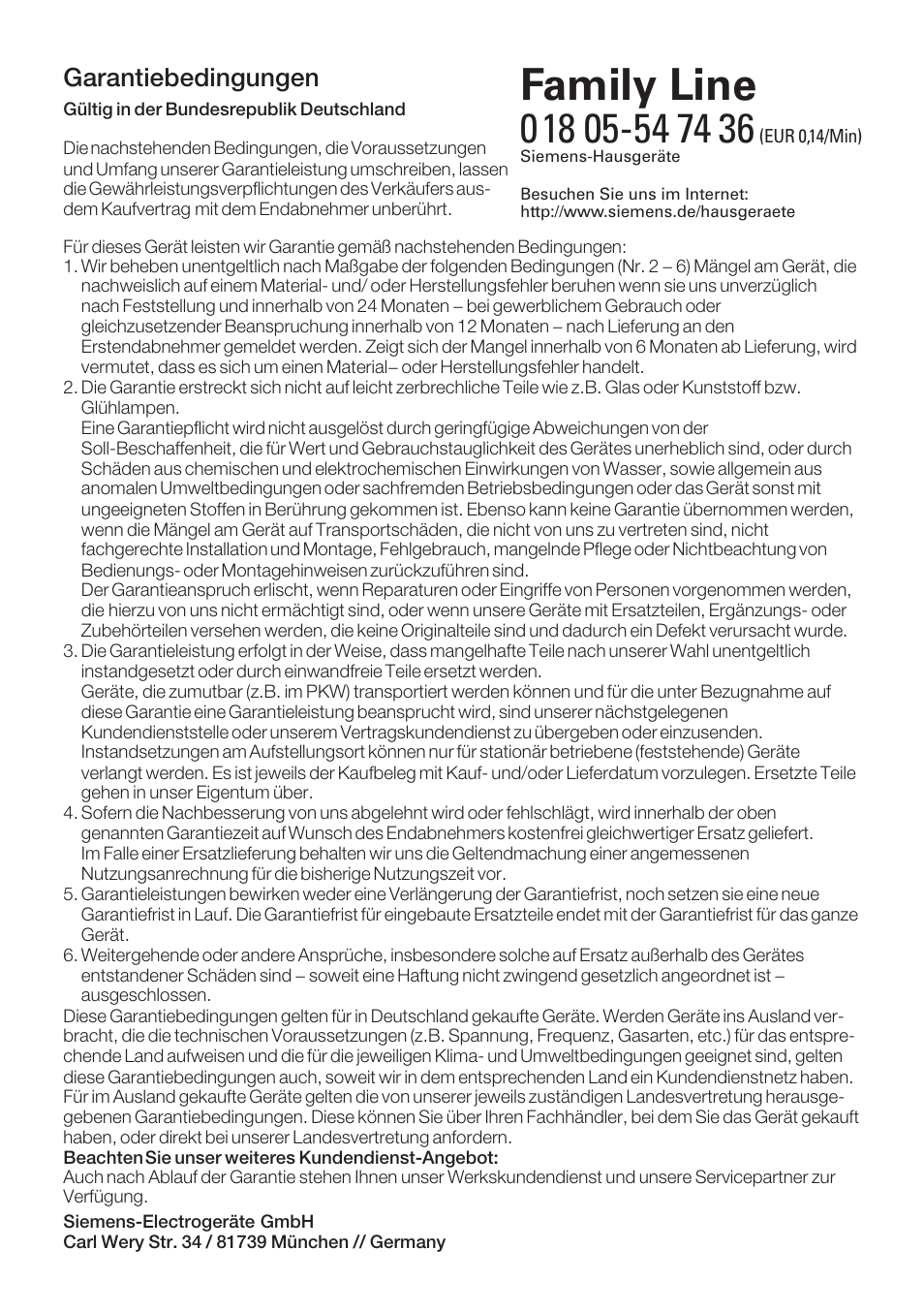 Family line | Siemens TK 54001 User Manual | Page 93 / 93