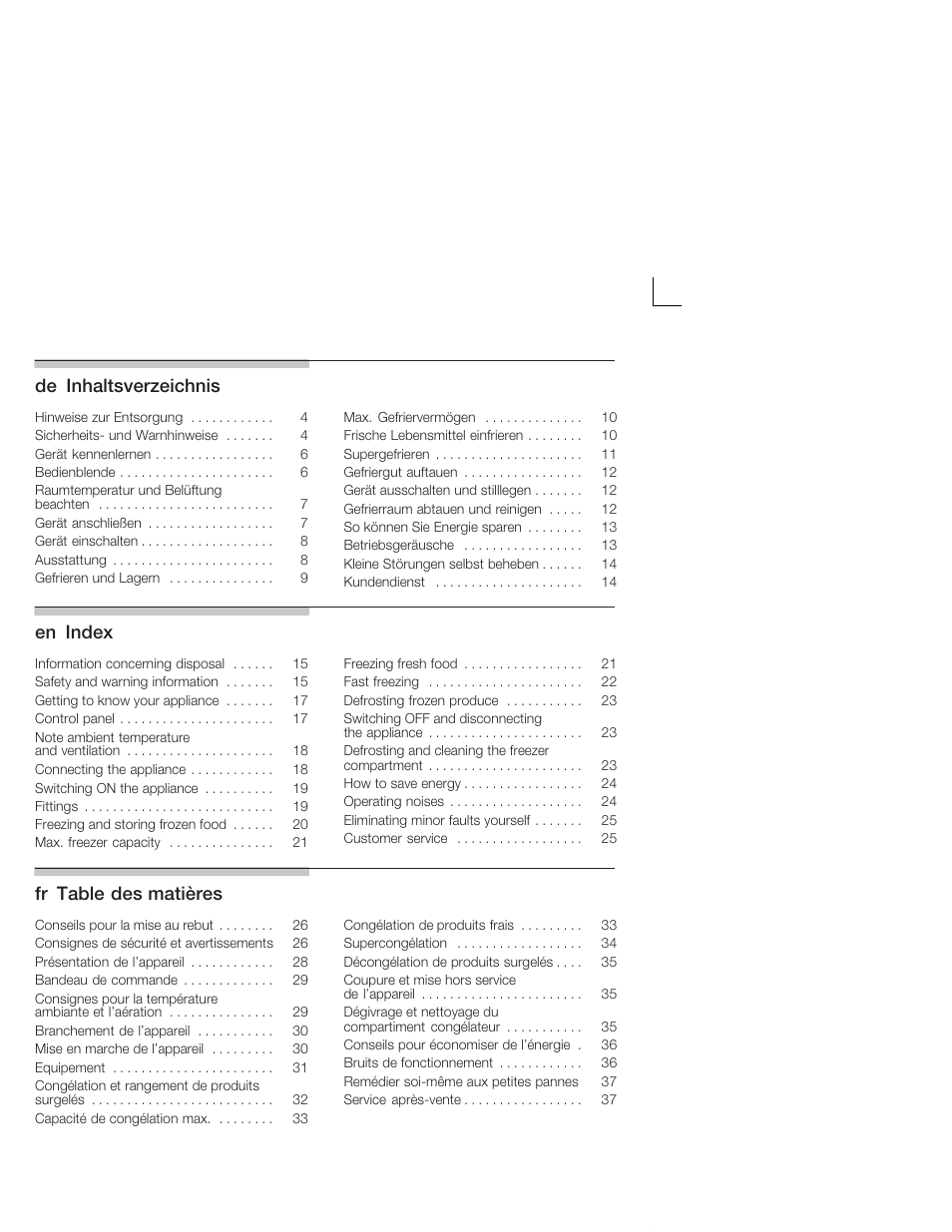 Bosch GID18A20 Congélateur intégrable Premium Fixation de porte par glissières User Manual | Page 2 / 65