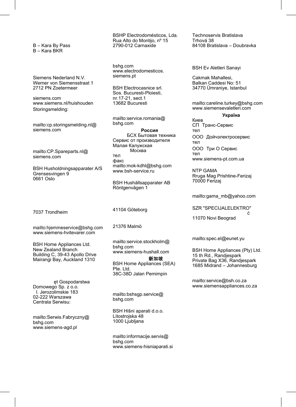 Siemens info line | Siemens TK76001 User Manual | Page 134 / 136