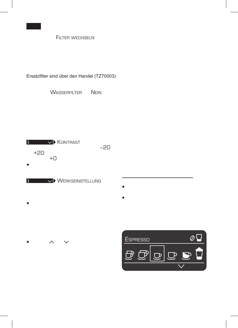 Zubereitung mit kaffeebohnen | Siemens TK76001 User Manual | Page 16 / 136