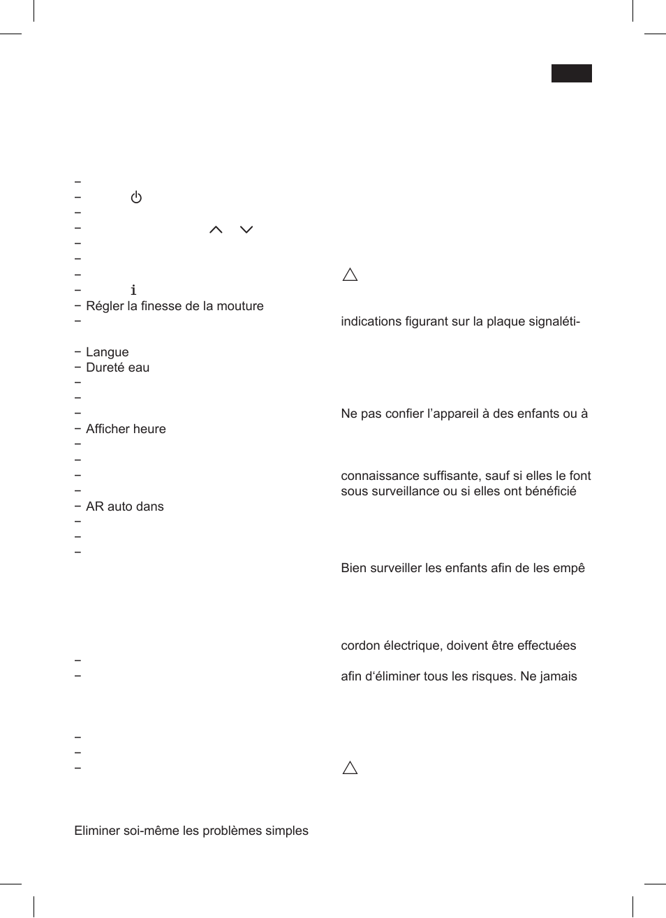 Consignes de sécurité, Sommaire | Siemens TK76001 User Manual | Page 47 / 136