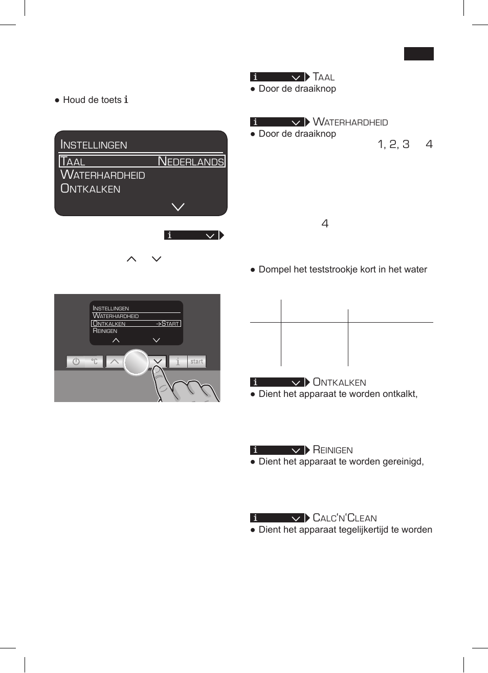 Menu-instellingen | Siemens TK76001 User Manual | Page 97 / 136