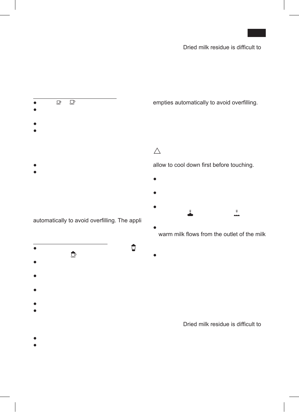 Preparation using ground coffee, Preparing milk froth and warm milk | Siemens TK 73001 User Manual | Page 37 / 132