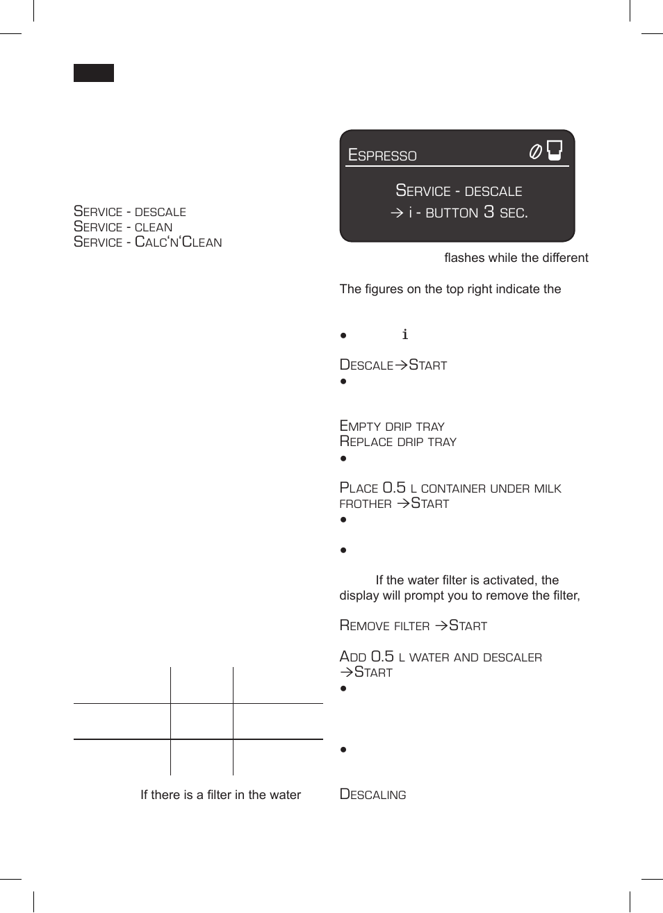 Service programmes, Descaling | Siemens TK 73001 User Manual | Page 40 / 132