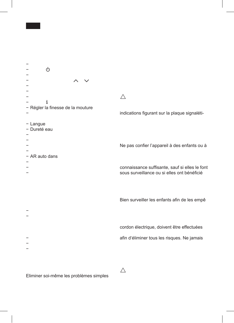 Consignes de sécurité, Sommaire | Siemens TK 73001 User Manual | Page 46 / 132